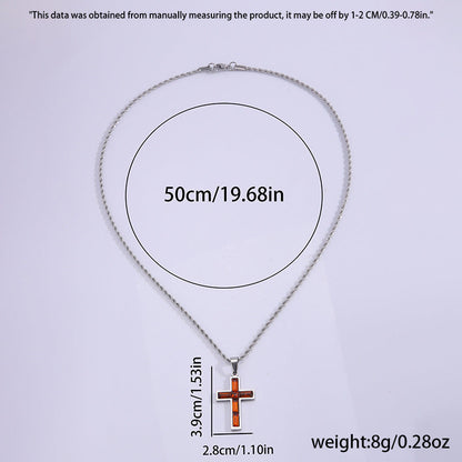 Multi-Colored Cross Pendant Necklace