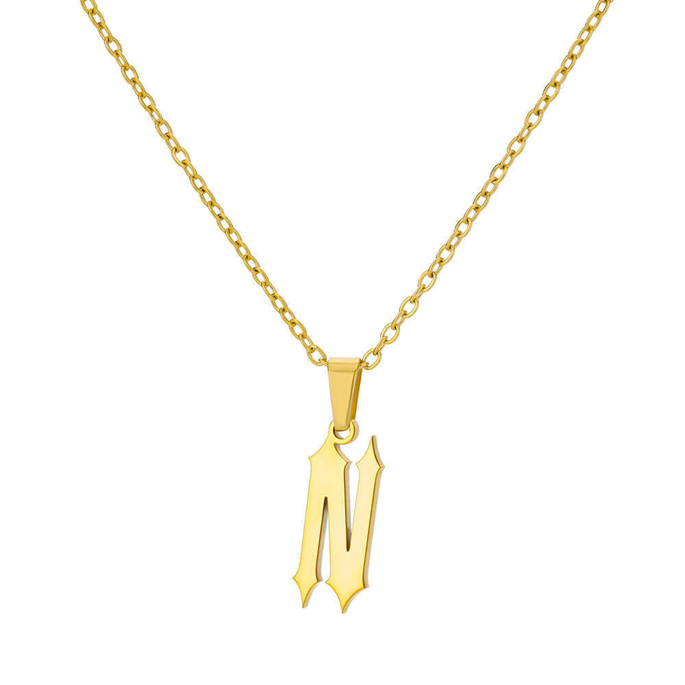 Funky A-Z Letter Pendant Necklace