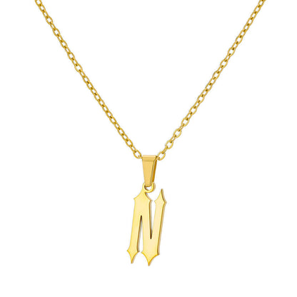 Funky A-Z Letter Pendant Necklace