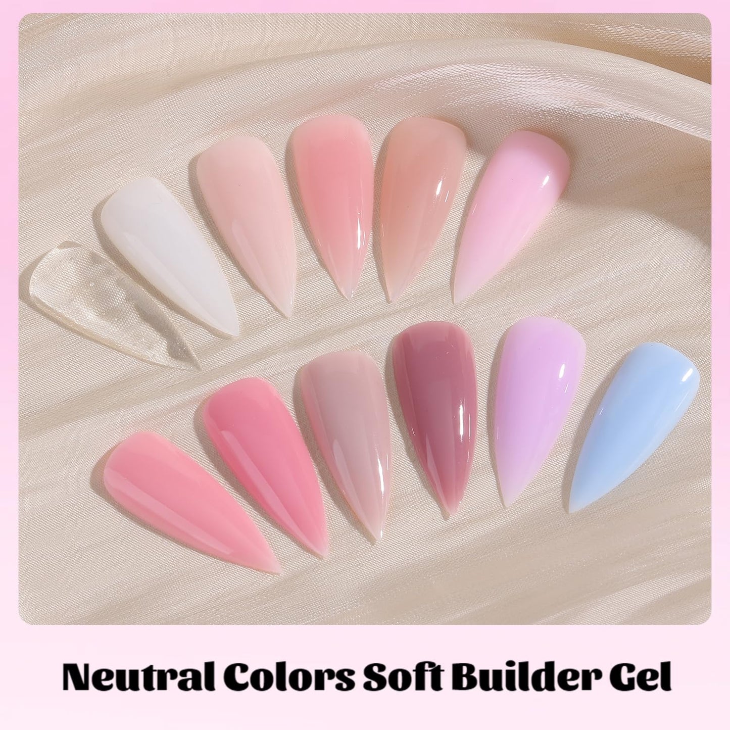Fcozpjk Builder Gel for Nails - 12 Colors 15ML UV/LED Thickening Kit with Brush Pen & Dual Forms