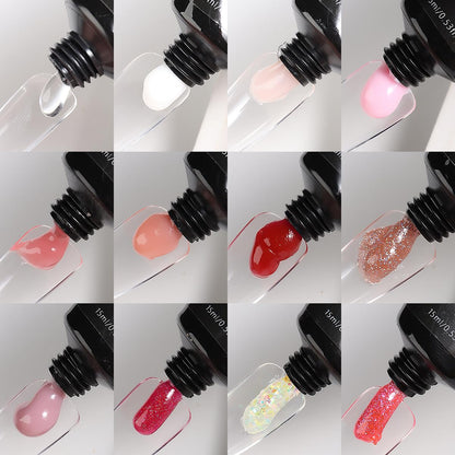 Fcozpjk 12-Color Poly Gel Kit – Clear, White, Nude Pink & Glitter Builder Gel for Quick Nail Extensions