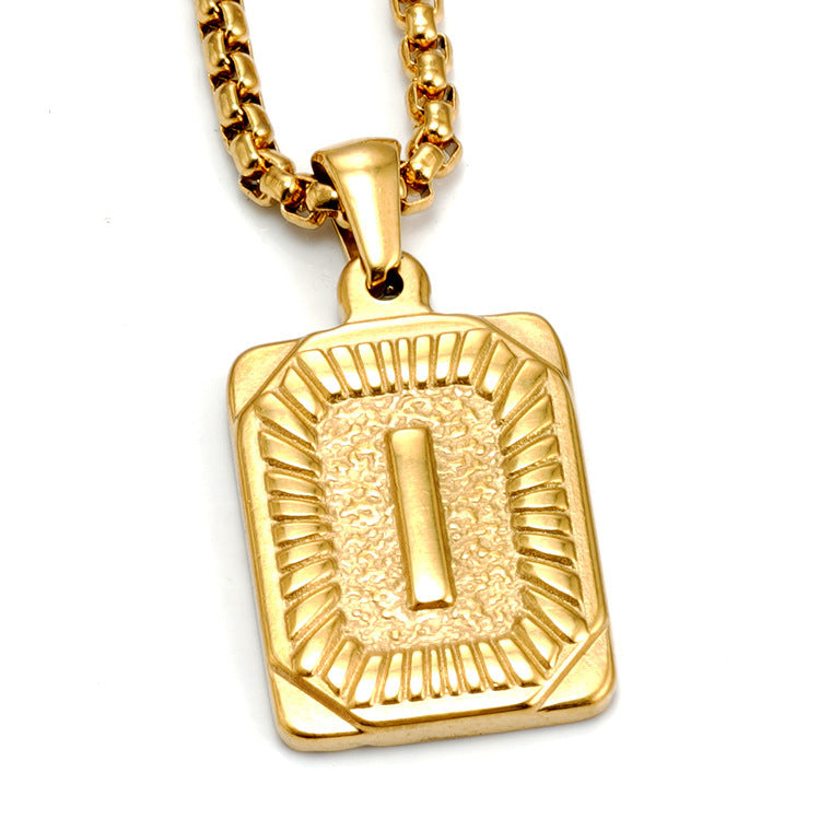A-Z Alphabet Titanium Steel Letter Pendant Necklace
