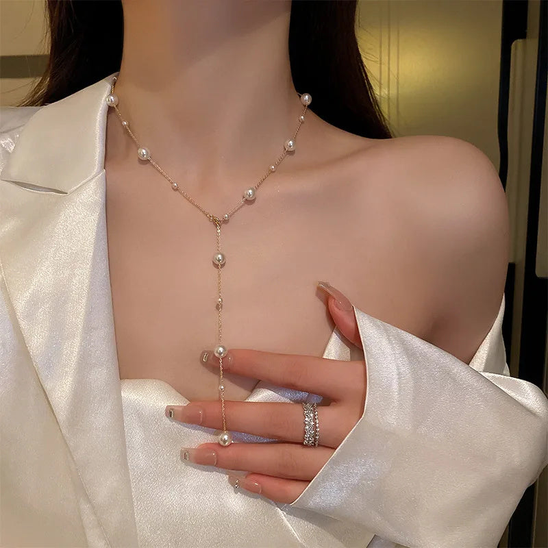 Trendy Starry Pearl Necklace & Bracelet for Women