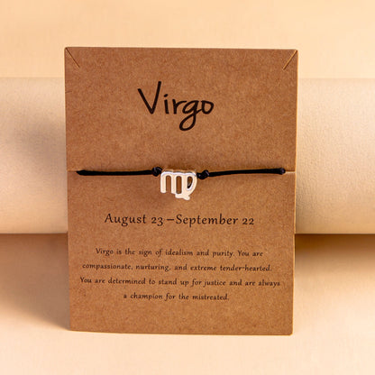 12 Constellation Zodiac Sign Bracelet for Couples