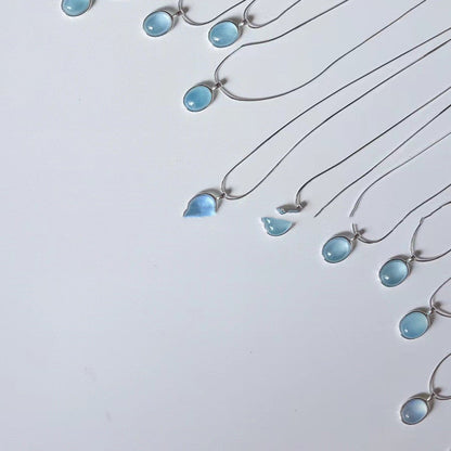 Oval Water Drop Pendant Necklace