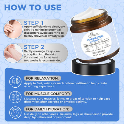 FeeMeFee Magnesium Lotion for Sleep – Fragrance-Free, Ocean-Derived Magnesium Cream (4 oz)