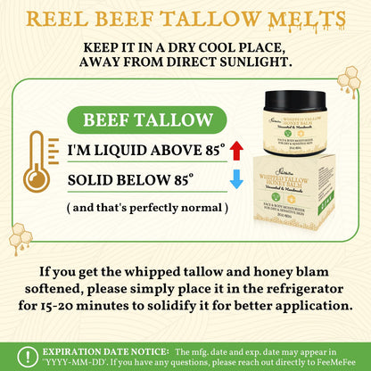 FeeMeFee Beef Tallow Face Balm – Whipped, Unscented Moisturizer (2oz)