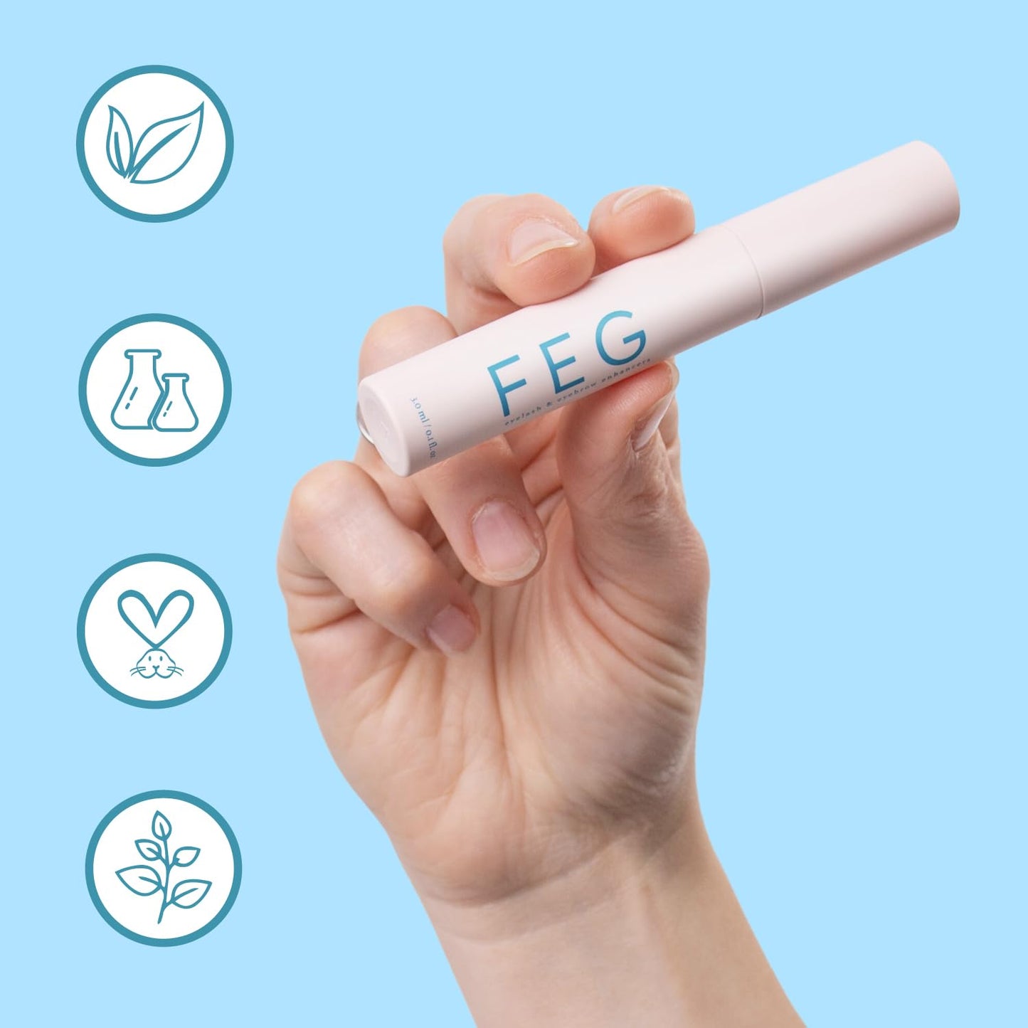FEG Eyelash Growth Serum – Longer, Darker Lashes & Brows (Single Pack)