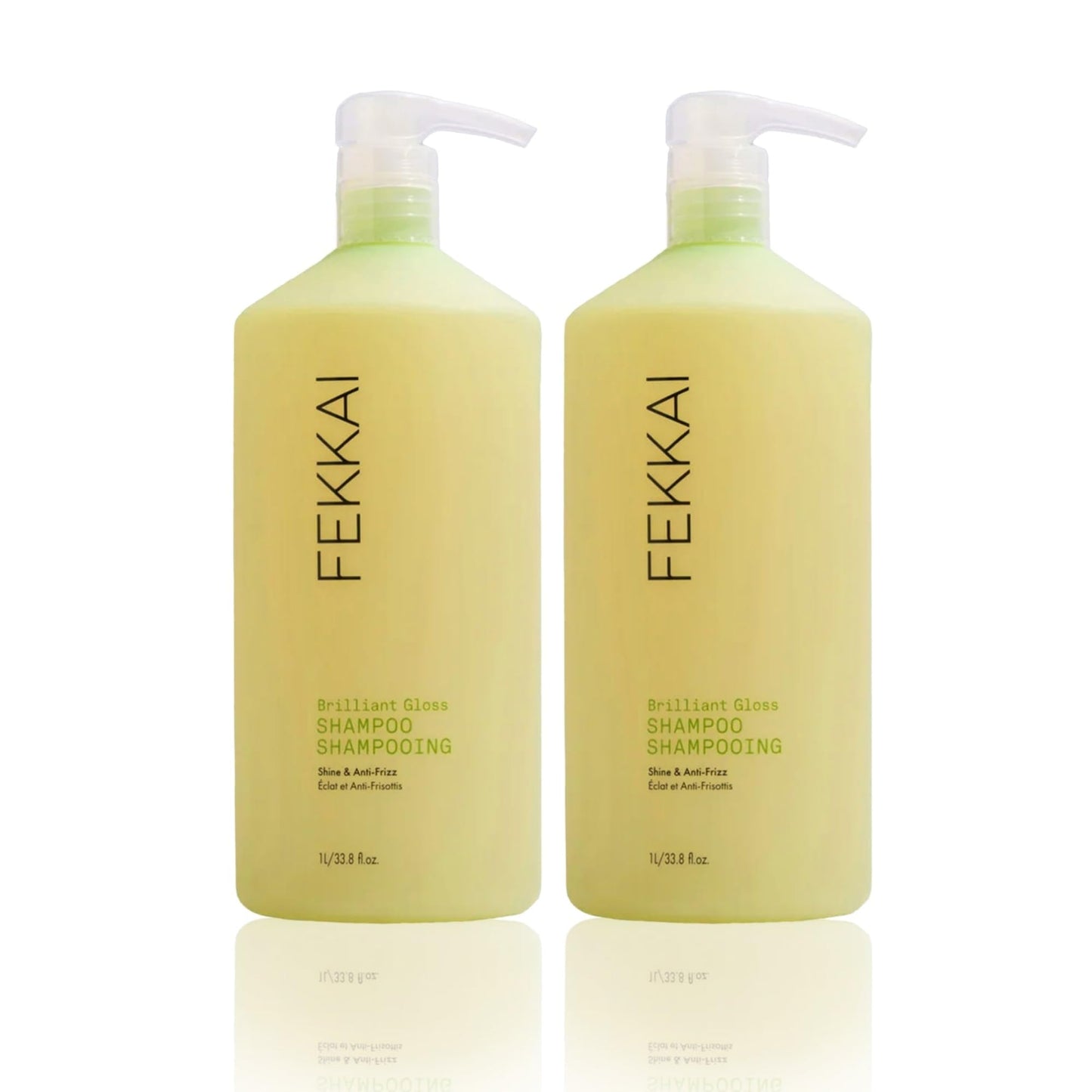 FEKKAI Brilliant Gloss Shampoo – 1L Pack of 2 | 4X Shine | Sulfate, Paraben, Phthalate Free | Vegan & Cruelty-Free