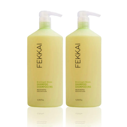 FEKKAI Brilliant Gloss Shampoo – 1L Pack of 2 | 4X Shine | Sulfate, Paraben, Phthalate Free | Vegan & Cruelty-Free