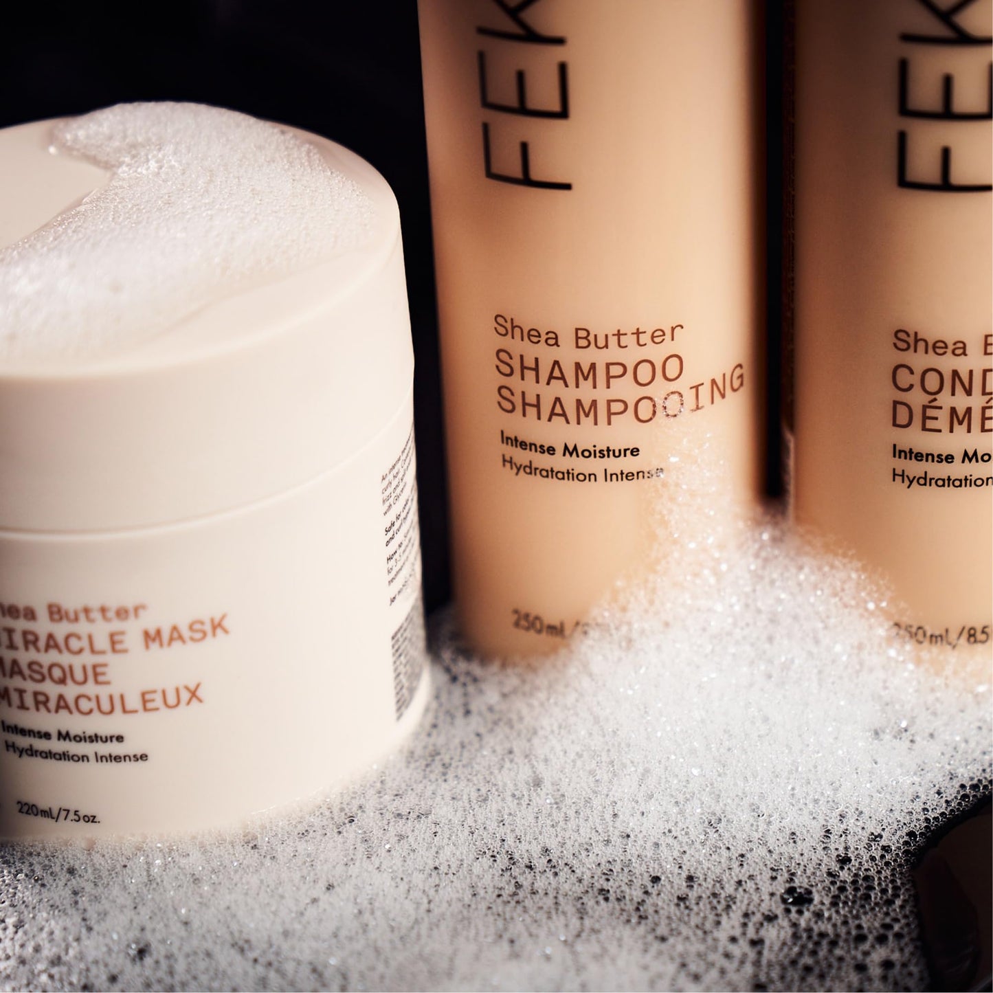 FEKKAI Shea Butter Shampoo (8.5 oz) + Conditioner (8.5 oz) – Deep Moisture, Softness & Shine, Frizz Reduction Up to 12H