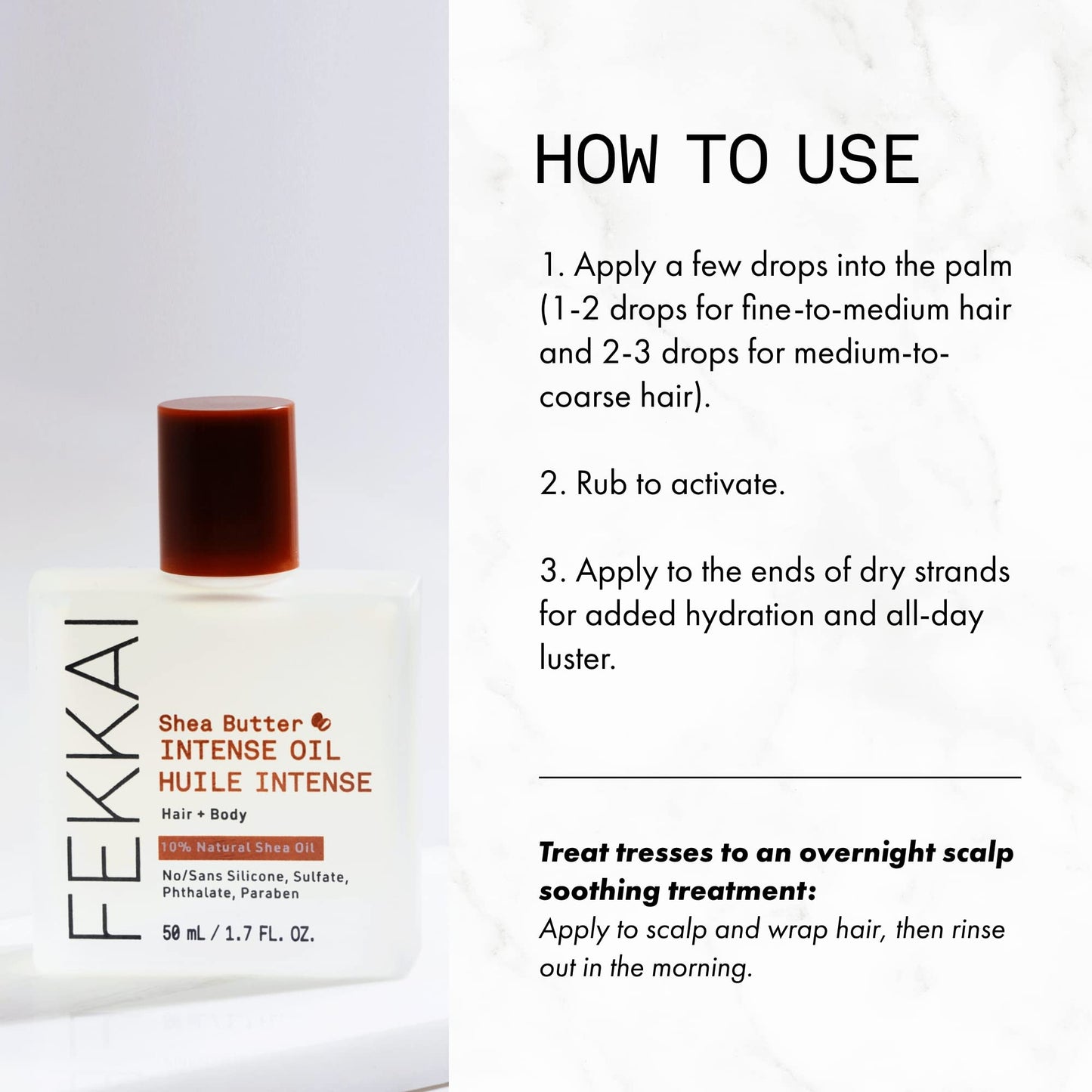 Fekkai Shea Butter Intense Oil – Hydrates Hair & Skin, 50 mL, Vegan & Cruelty-Free