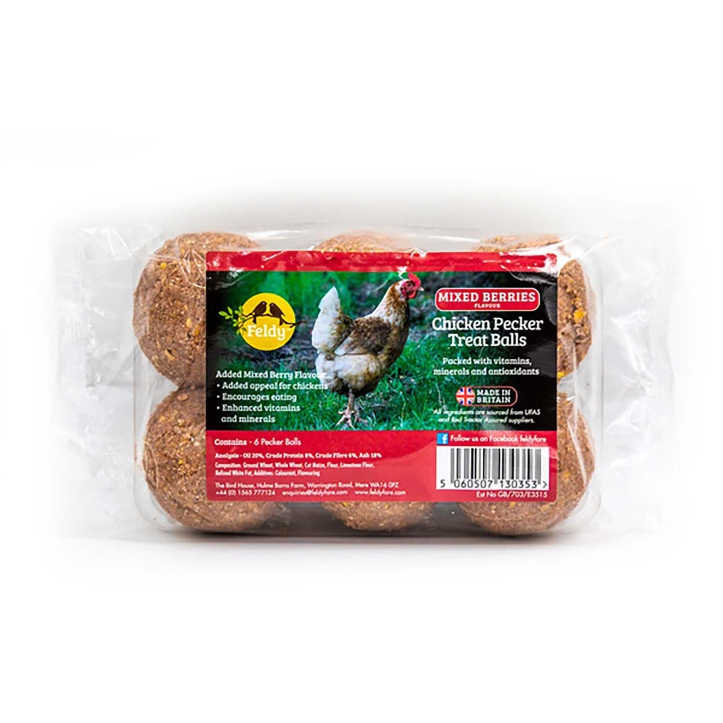 Feldy Chicken Pecking & Grazer Balls X6 - choose your flavour - BOREDOM BUSTER