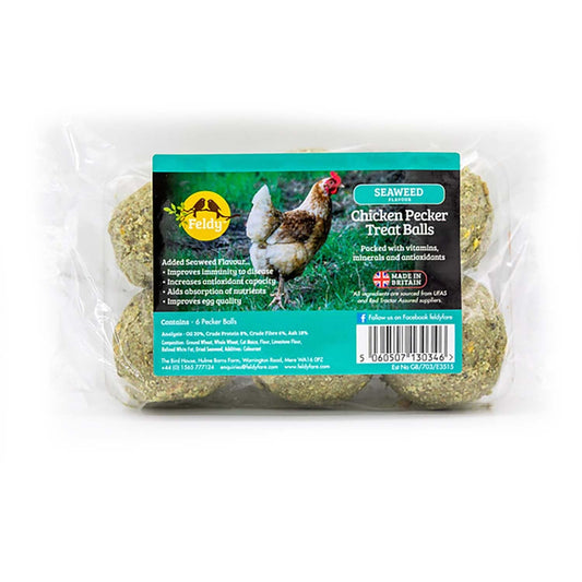 Feldy Chicken Pecking & Grazer Balls X6 - choose your flavour - BOREDOM BUSTER
