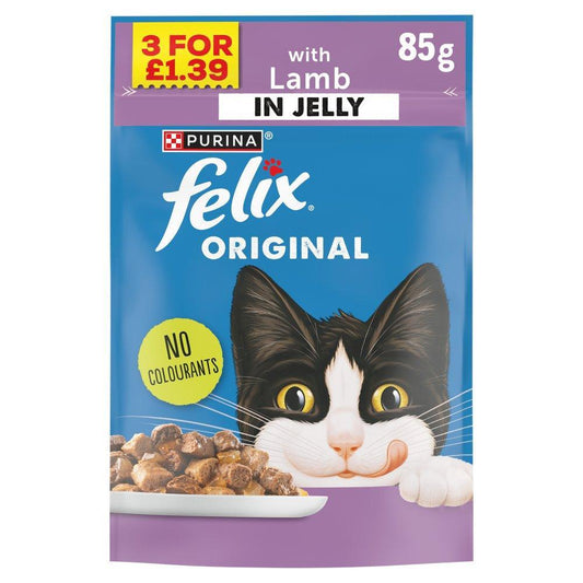 FELIX ORIGINAL Lamb In Jelly Wet Cat Food Price Marked, 85g