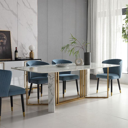 FenX Dining Table, Dining Table, Sintered Stone And Gold