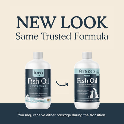 Fera Pets Fish Oil Omega-3 for Dogs & Cats — Joints, Heart, Skin & Coat Health (16 oz)