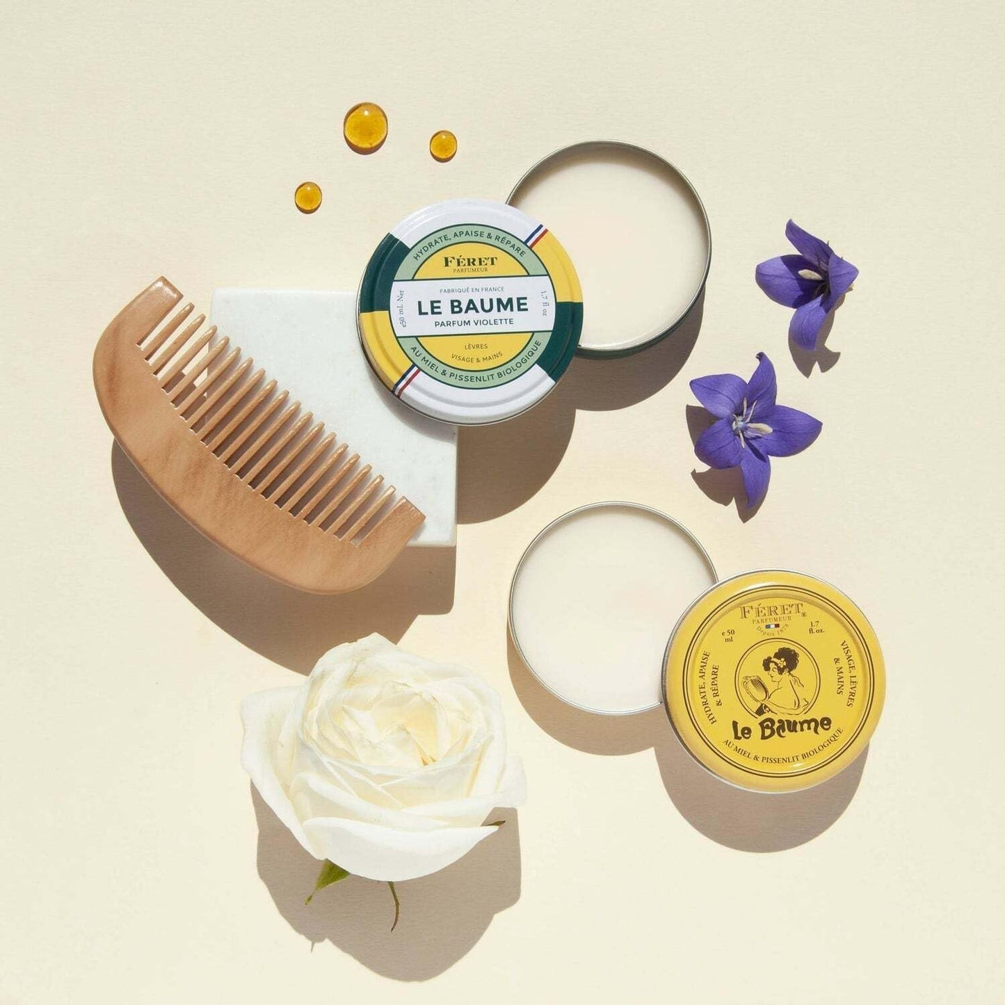 Feret Le Baume Multi-Purpose Balm – Violette | Deep Hydration for Lips, Skin & Cuticles – Made in France