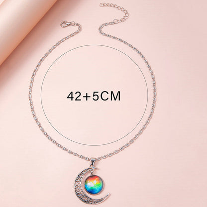 Galaxy Planet Star Glass Necklaces
