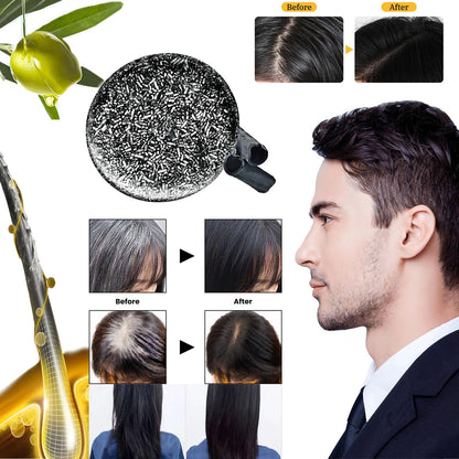 F FENG PEI Gray Hair Reverse Bar Soap – Black Shampoo Bar for Hair & Beard Darkening (2 Pcs)