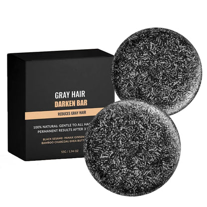 F FENG PEI Black Shampoo Bar for Hair & Beards — Natural Darkening (2 Pcs)