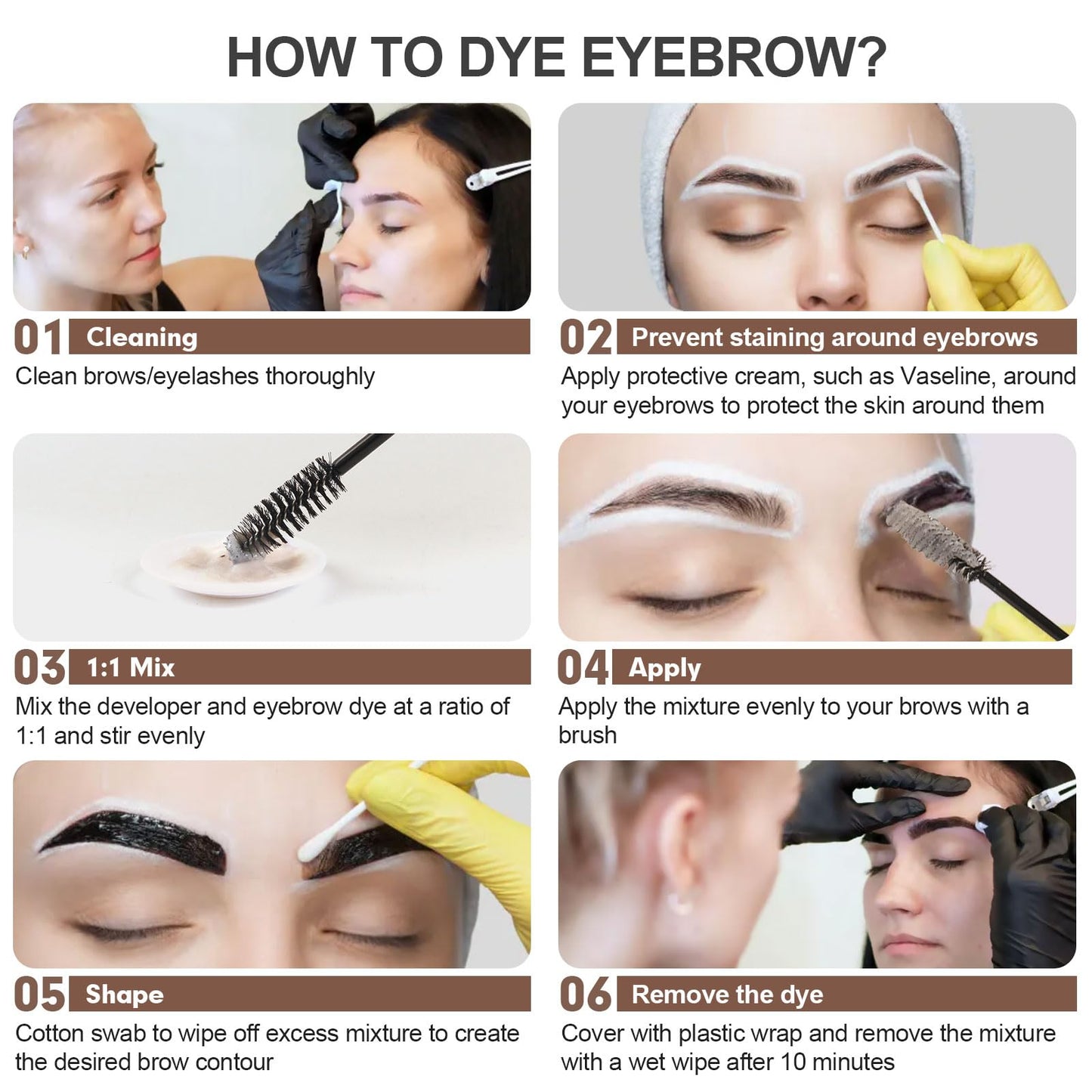 FIAHNG Lash Color Kit – DIY At-Home Lash & Brow Tint for Fuller Lashes and Brows (Brown)