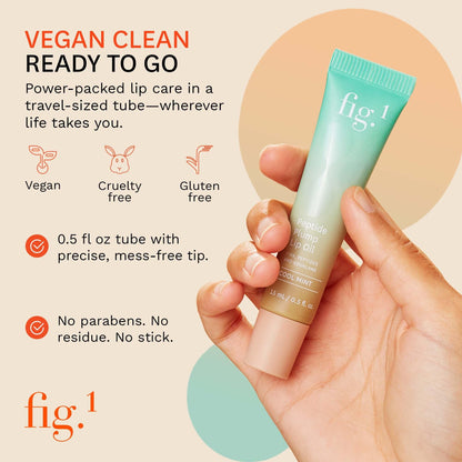 Fig.1 Peptide Plump Lip Oil | Hyaluronic Acid + Vegan Squalane | Fragrance-Free, Non-Sticky Gloss 0.5 fl oz