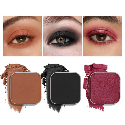 Fillwie 3-Color Eyeshadow Pack – Matte & Shimmer Neutrals, Magnetic Palette Pans
