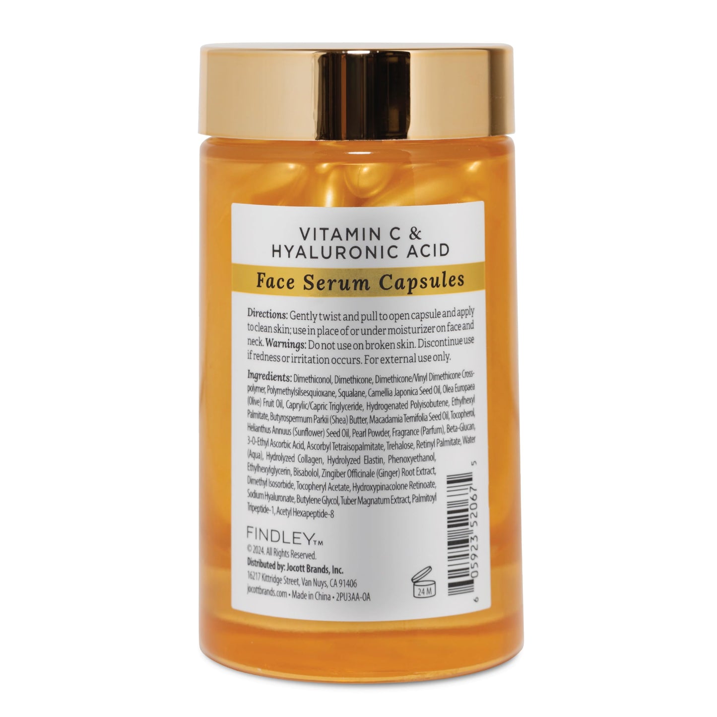 Findley Brightening Serum with Vitamin C & Hyaluronic Acid | Hydration & Radiance (60 pcs, 2.7 oz)