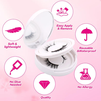FindLove 2 Pairs Magnetic Eyelashes – Natural Look, No Glue, Beginner Friendly (PGY)