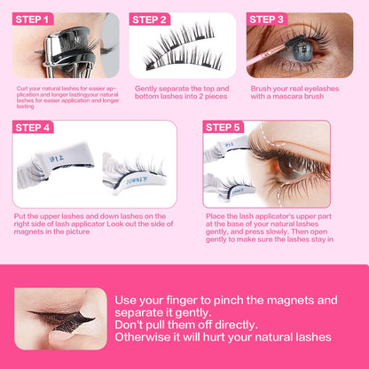 FindLove 2 Pairs Magnetic Eyelashes – Natural Look, No Glue, Beginner Friendly (PGY)