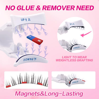 FindLove 2 Pairs Magnetic Eyelashes – Natural Look, No Glue, Beginner Friendly (PGY)