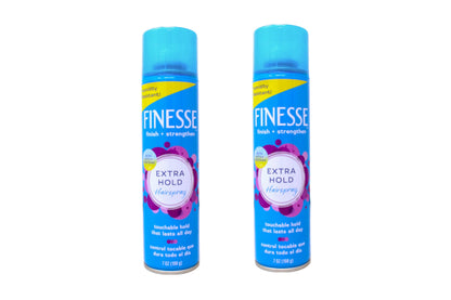 Finesse Extra Hold Hairspray with Active Proteins – Touchable All-Day Control, Humidity Resistant, 7 oz (Pack of 2)