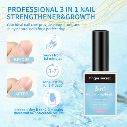 Finger Secret Gel Nail Polish Remover Kit – Complete Care Set with Gel Remover, Latex Tape & Strengthener