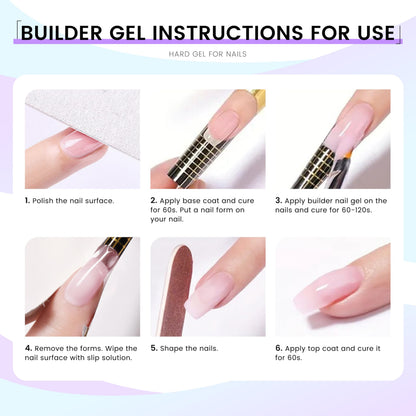 Finger Secret 60g Hard Builder Gel for Nails – Extension & Strengthening Kit (Clear)
