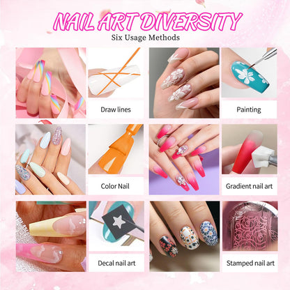 Finger Secret 24-Color Ombre Gel Nail Polish Set | Gradient Blooming Gel with 100 Sponges