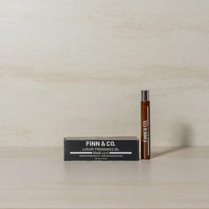 FINN & CO. Black Sand Fragrance Oil | Long-Lasting Roll-On Perfume, Unisex, Travel-Friendly 0.34oz