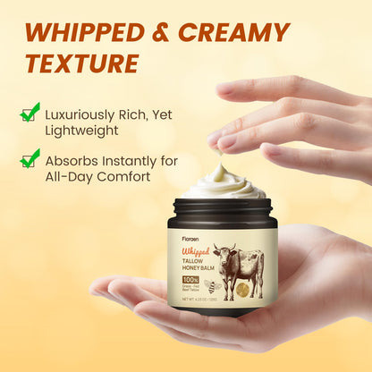 Fioraen Whipped Beef Tallow & Manuka Honey Balm – Unscented Hydration for Dry Skin (4 fl oz)