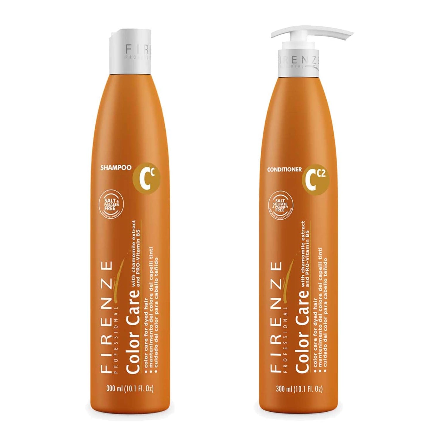 Firenze Professional Color Care Bundle 300ml (10.1 fl oz) Each – Color-Protect Shampoo & Conditioner for Blonde & Color-Treated Hair