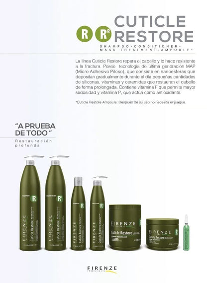 Firenze Professional Cuticle Restore Bundle – Shampoo & Conditioner 300ml Each | Hydration, Shine & Protection