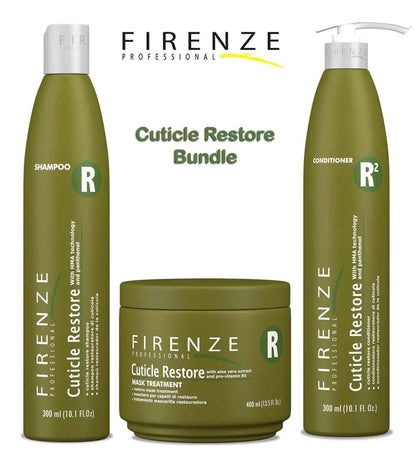 Firenze Professional Cuticle Restore Trio – Shampoo, Conditioner & Mask Treatment for Deep Hair Repair