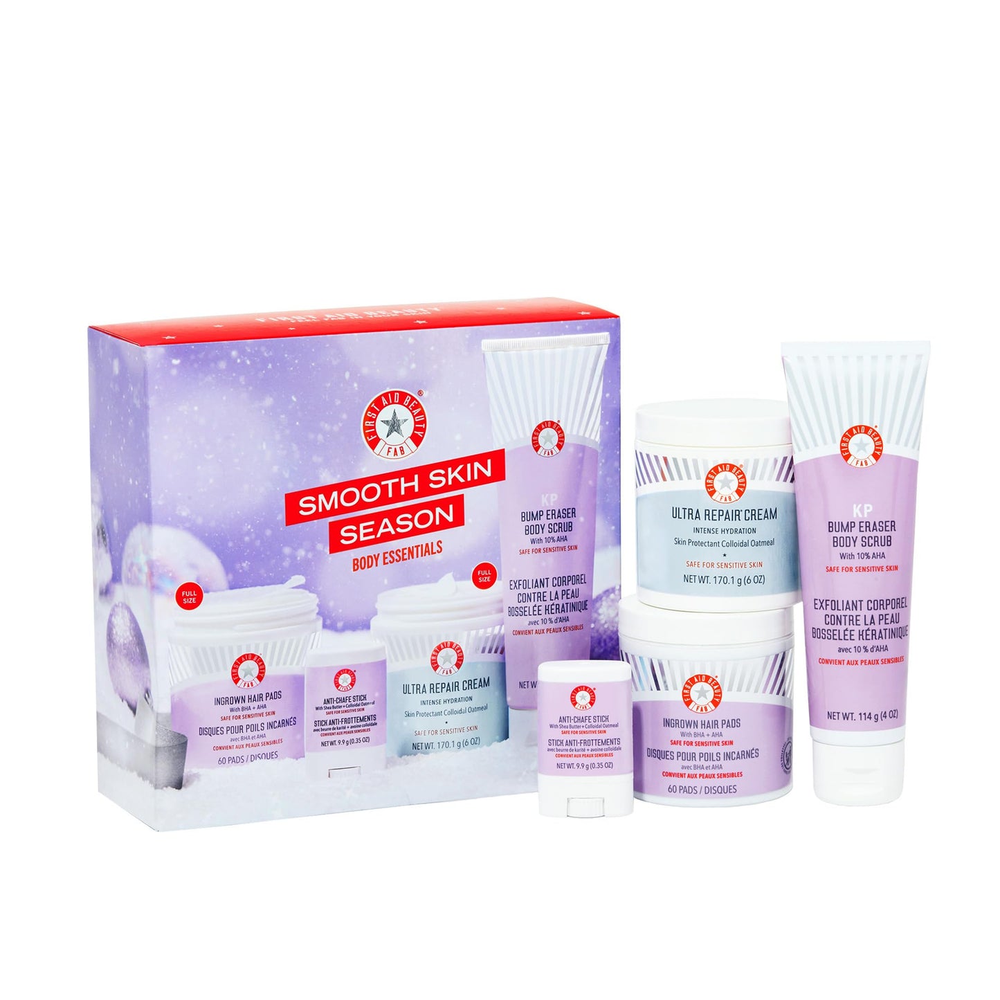 First Aid Beauty Smooth Skin Season Kit – Exfoliation & Hydration Essentials (4pc)