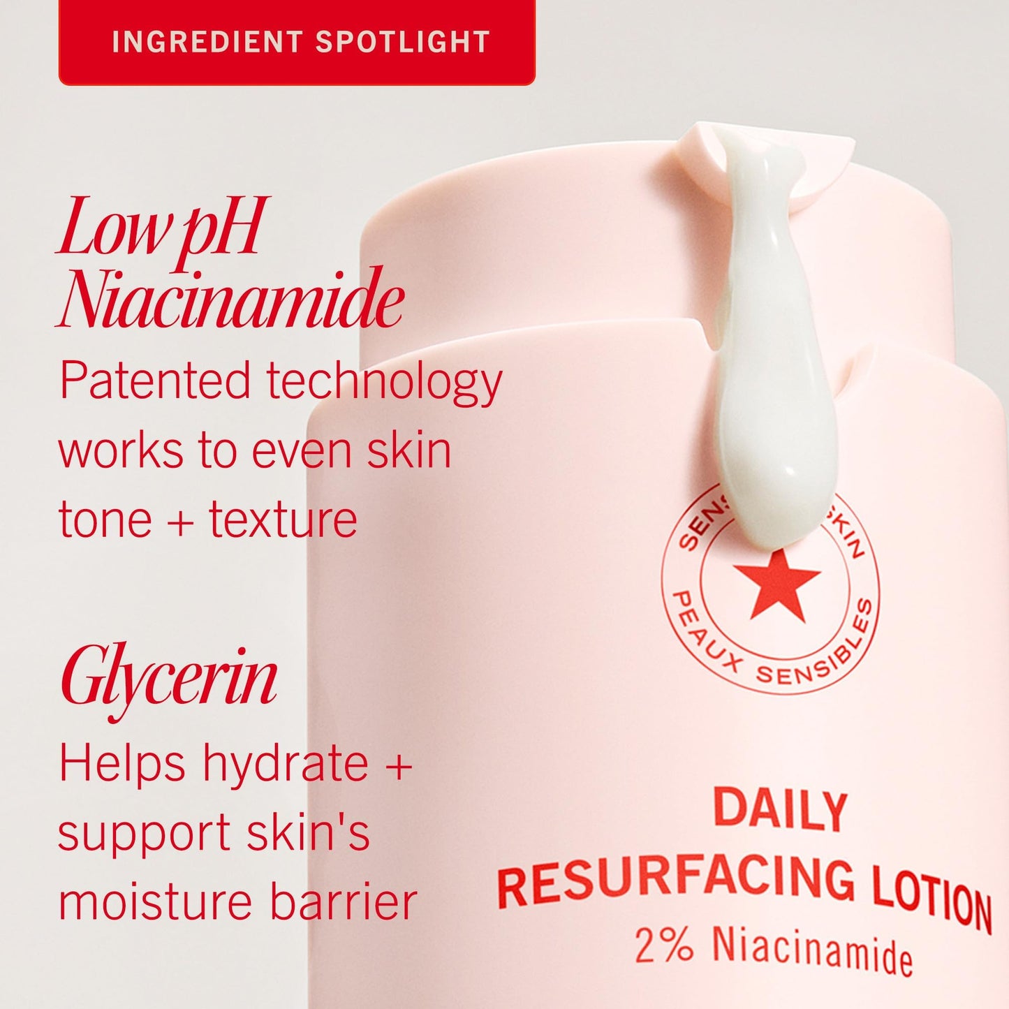 First Aid Beauty Lactic Acid Lotion with 2% Niacinamide – Resurfacing Moisturizer for Acne-Prone Skin (1 oz)