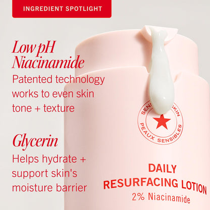 First Aid Beauty Lactic Acid Lotion with 2% Niacinamide – Resurfacing Moisturizer for Acne-Prone Skin (1 oz)