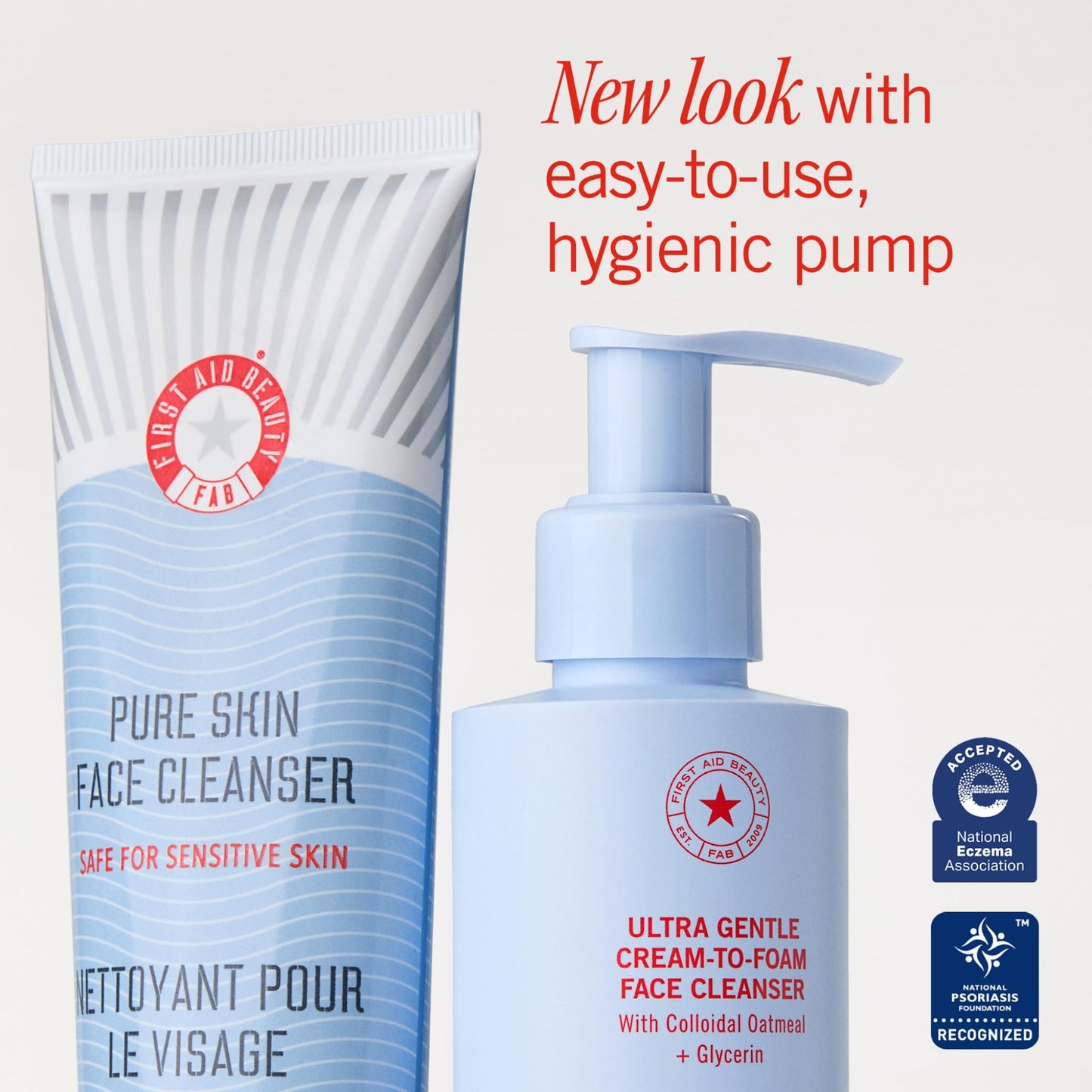 First Aid Beauty Ultra Gentle Cream-to-Foam Facial Cleanser | Colloidal Oatmeal & Glycerin | 2 oz