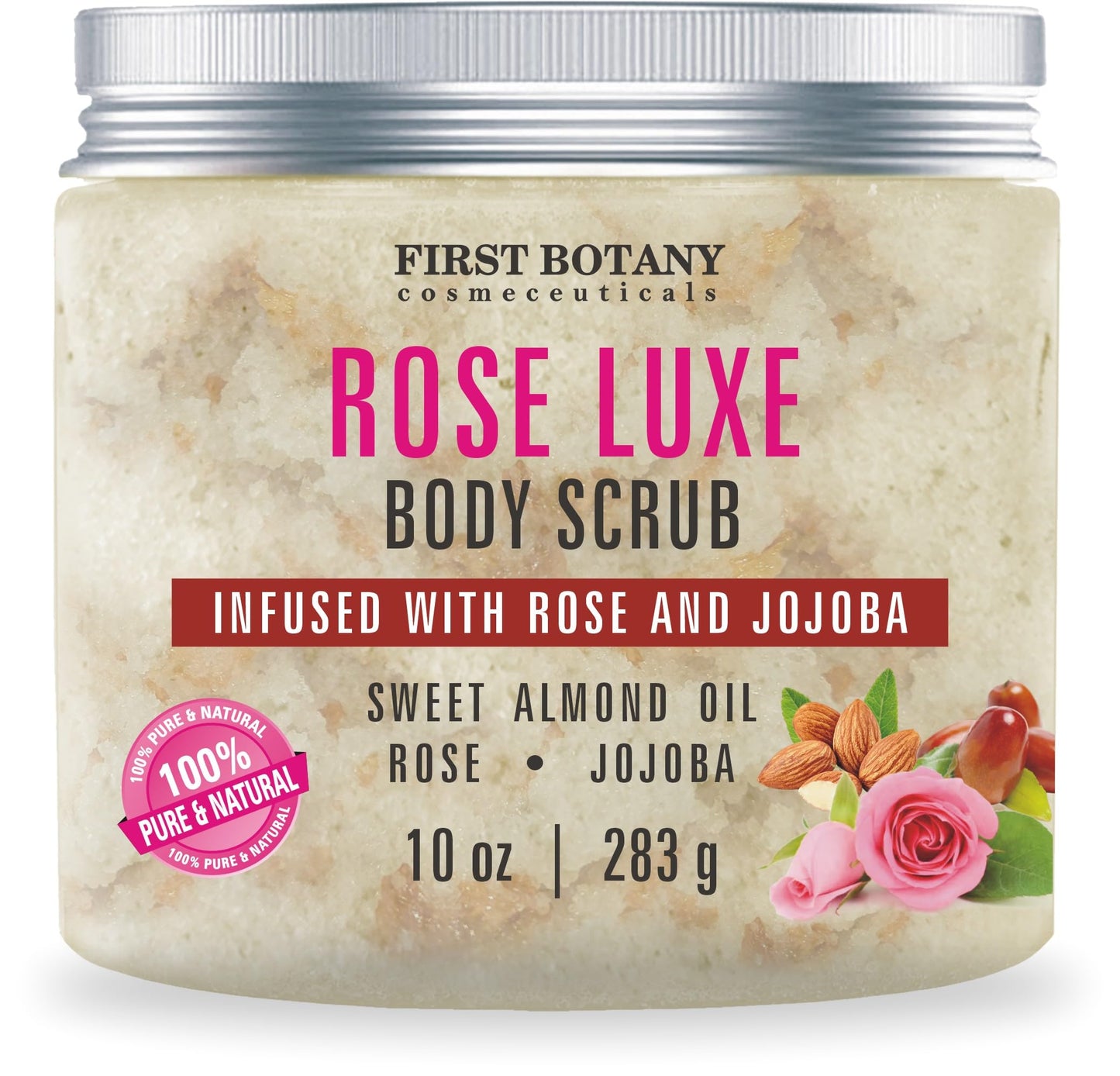 First Botany Body Scrub – Natural Exfoliating Rose Salt Scrub for Hydration & Gentle Glow (10 oz)