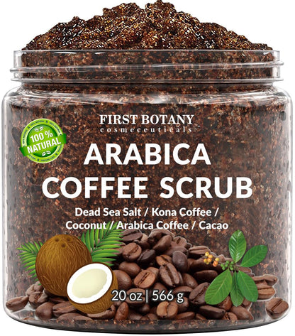 First Botany Cosmeceuticals Arabica Coffee Scrub – 100% Natural, 20 oz