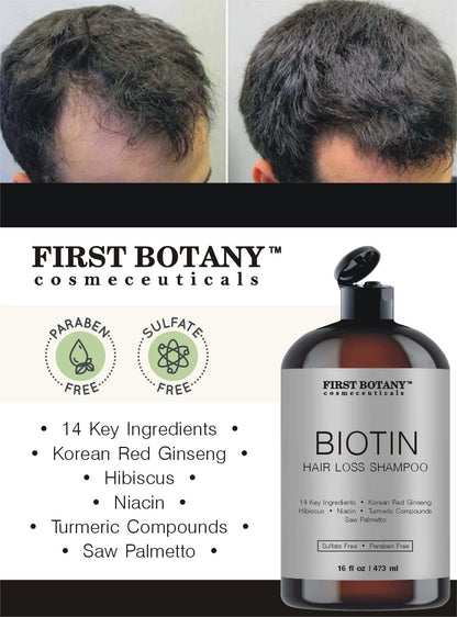 First Botany Cosmeceuticals Hair Regrowth Shampoo – DHT Blockers, Hydration & Volume (Pack of 2)
