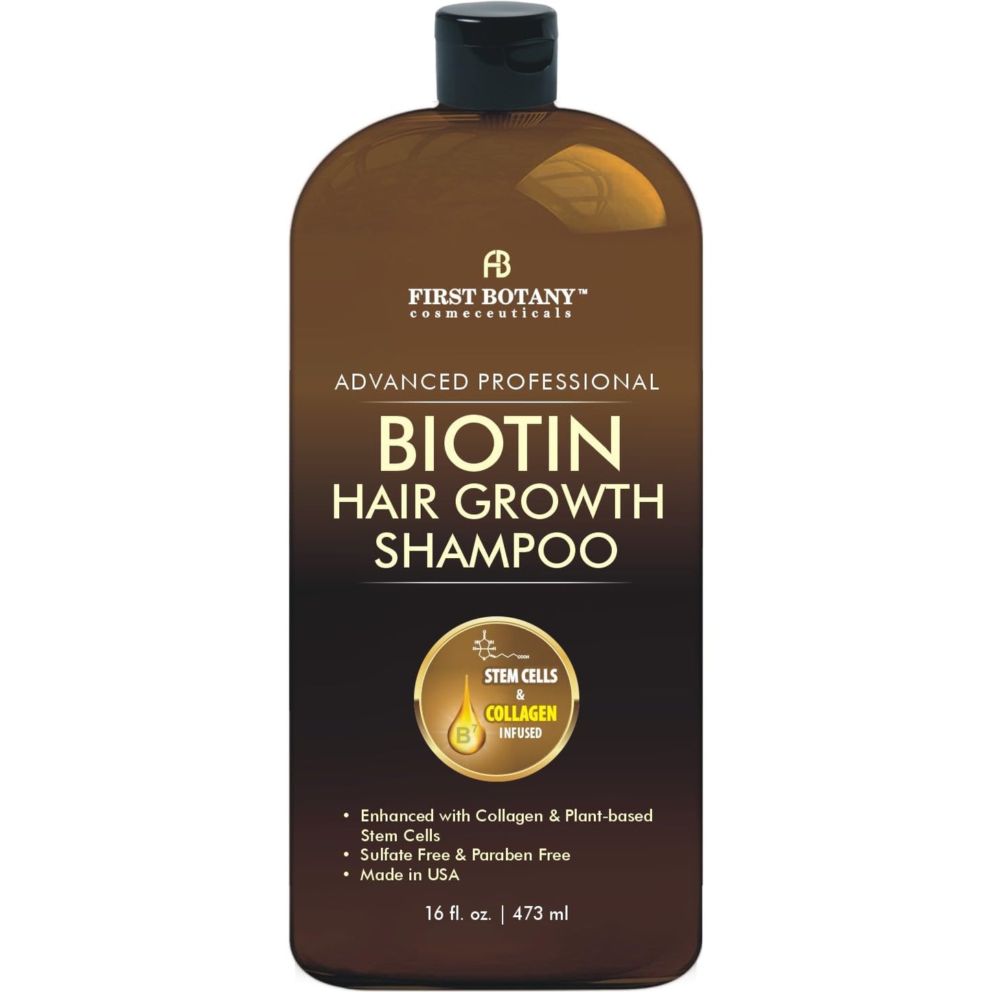 First Botany Hair Regrowth Shampoo – DHT Blockers, Collagen & Stem Cells, 16 oz