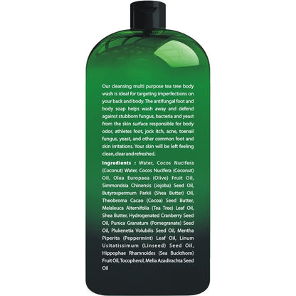 First Botany 100 Percent Natural Tea Tree Body and Foot Wash – Odor, Dandruff, Jock Itch & More